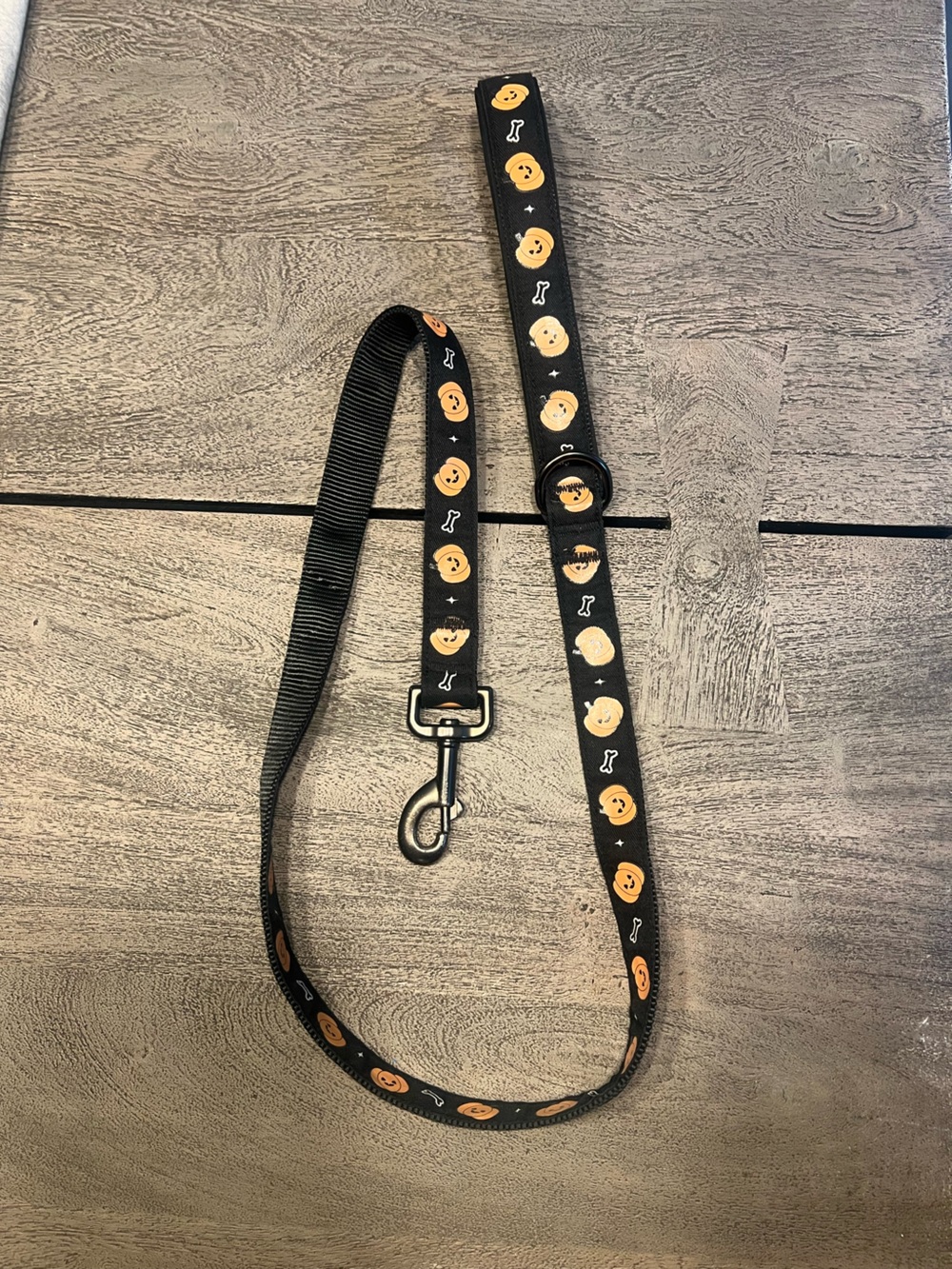 Halloween Pumpkin Dog Leash Adjustable Nylon Dog Leash, Black Halloween 4 feet